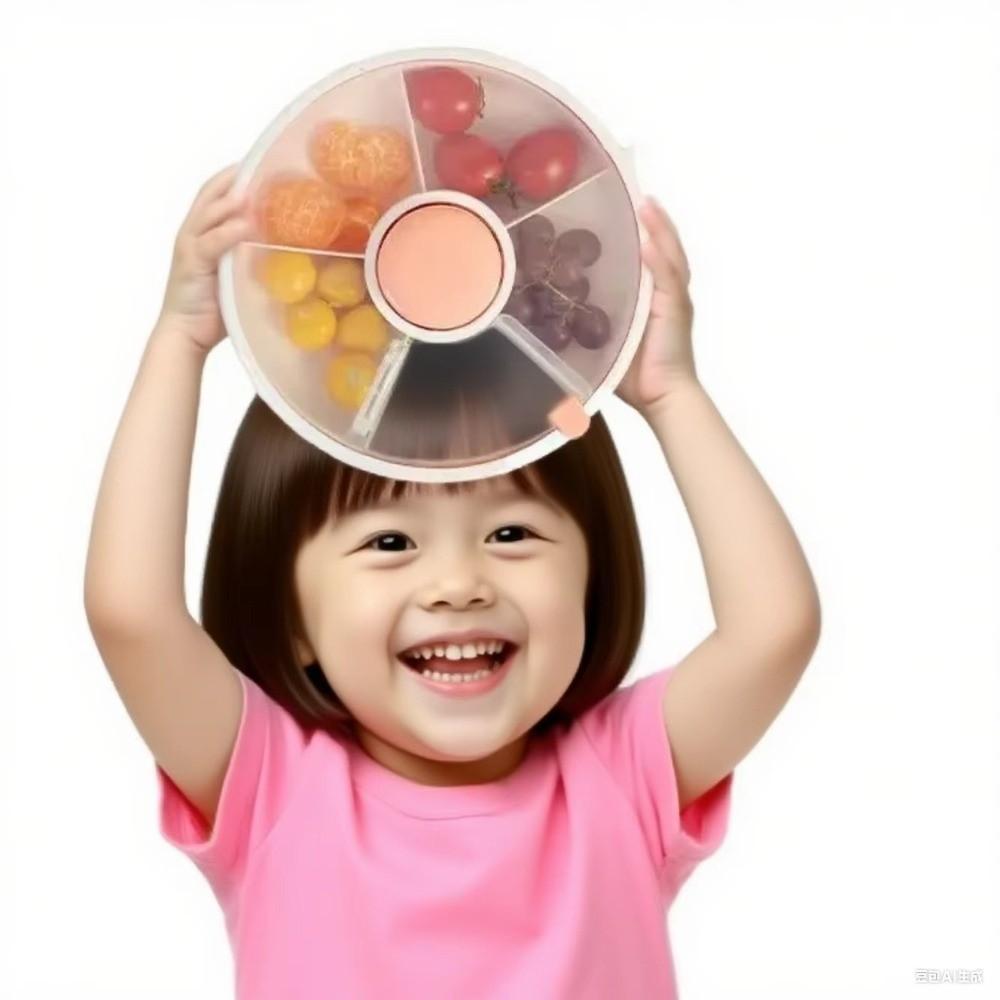 Вращающаяся подставка для закусок с 5 отделениями, портативный герметичный поднос для фруктов, коробка для конфет, контейнер для хранения закусок, детские закуски