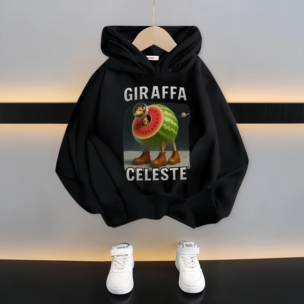Итальянская детская толстовка Brainrot Смешной мультяшный принт Тонкие свитшоты Tung Tungtung Sahur Повседневные топы с длинным рукавом Одежда для мальчиков и девочек