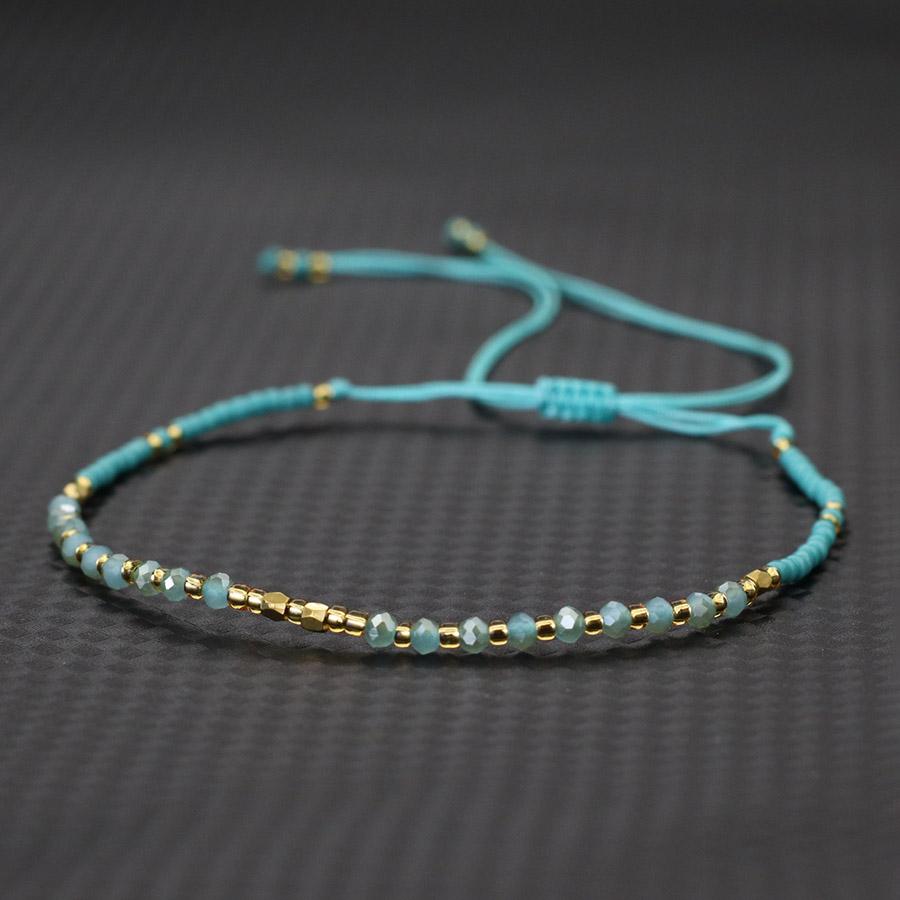 Стеклянный хрустальный бисер изысканный маленький браслет женский рисовый бисер нить ручная работа пара счастливая ручная веревка для подруг