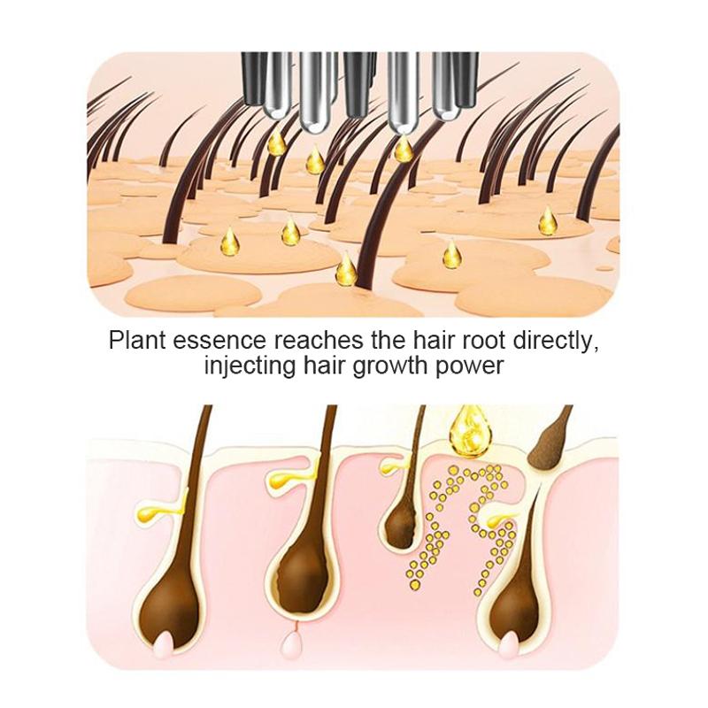 Шесть игл, аппликатор для кожи головы, жидкая расческа для корней волос, медицинская расческа для волос для роста волос, сыворотка, масло, питательный направляющий массажер