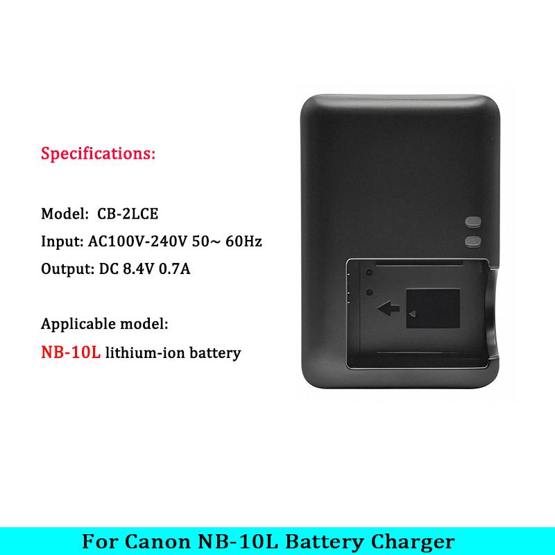 Зарядное устройство CB-2LCE CB-2LCC для аккумулятора Canon NB-10L PowerShot SX40 HS ; SX50 HS ; SX60 HS ; G1X ; G3X ; G15 ; Камера G16 CB-2LC