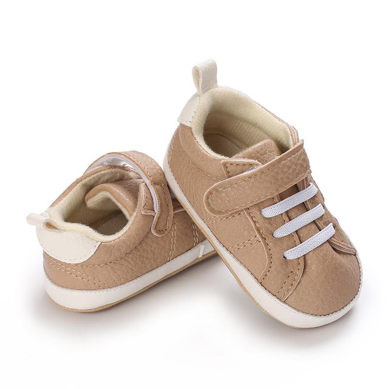 Khaki 0-18M Baby Casual Shoes Infant Toddler Bowknot Non-slip Rubber Soft-Sole Flat PU First Walker Newborn Bow Decor Mary Janes
