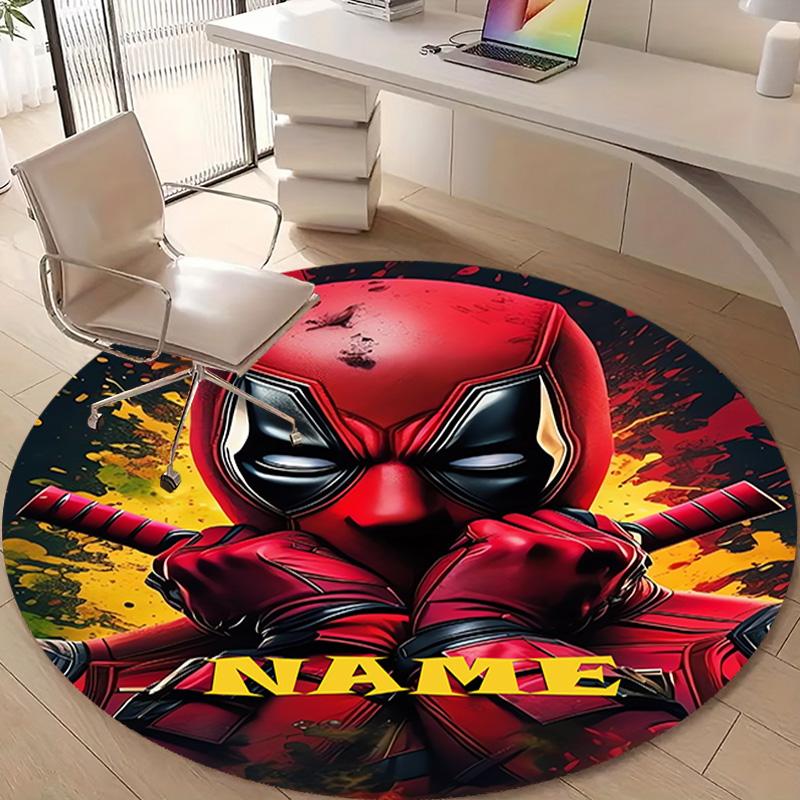Personalized D-Deadpool Round Chair Office Rug - Perfect for Mat, Office Chair & More - Ideal Gift for Birthdays and Holidays