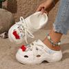 Fashion Cartoon Hole Shoes Women Wear Breathable and Non-smelly Feet Heightening Beach Sandals Thick-soled Non-slip Bag Head Slippers