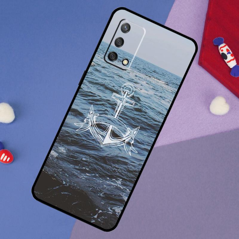 Anchor Sea Beach Case For Oppo A17 A60 A40 A80 A16 A76 A96 A98 A58 A78 A18 A38 A57 A74 A54 A94 A15 A5 A6 Pro