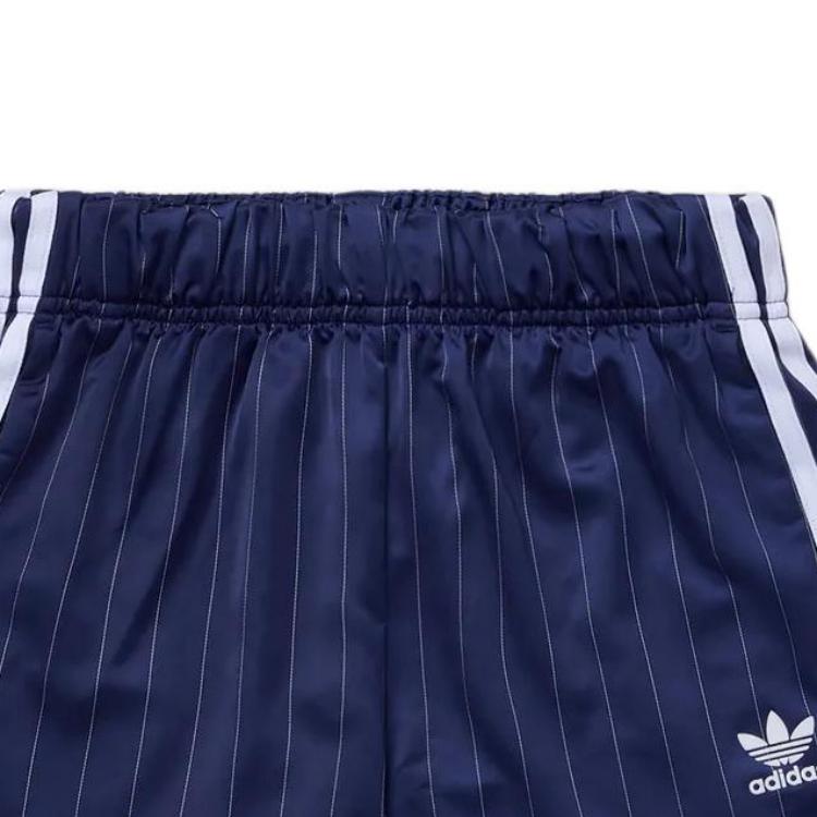 adidas Оригинальные полосатые повседневные шорты с логотипом для женщин, темно-синие, KC4235