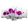 Beautiful Flower 5pcs/set Canvas Wall Art Home Decor Poster Printed Wall Picture