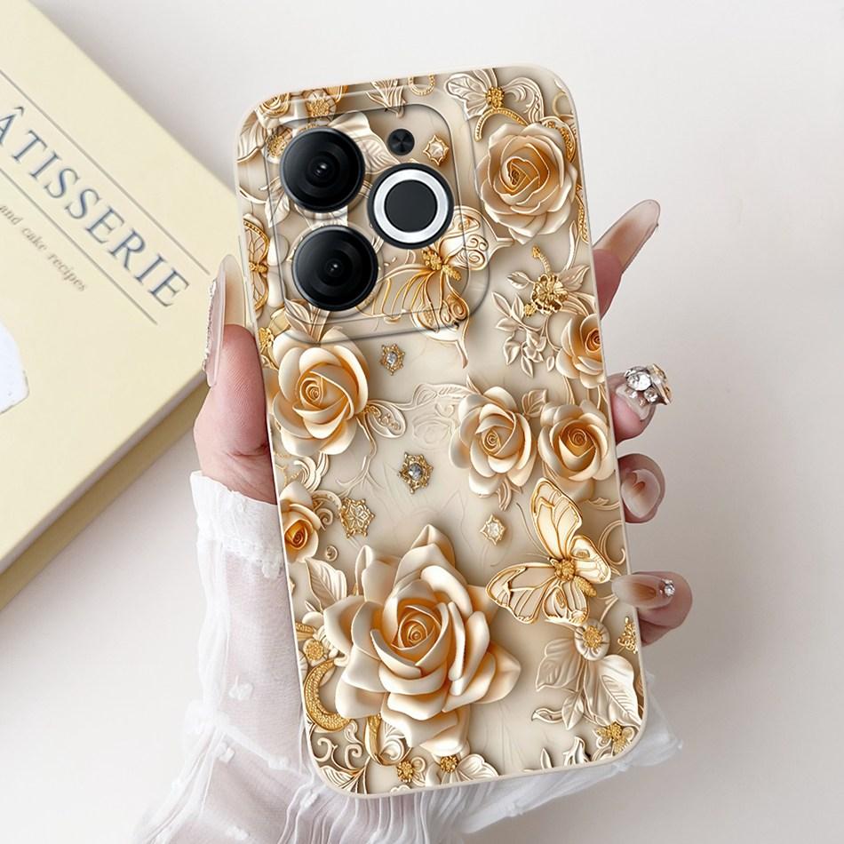 For Itel A80 Beautiful Bow Rose Painting Phone Case For Itel A80 A671L A671LC Shockproof Soft Silicone Cases