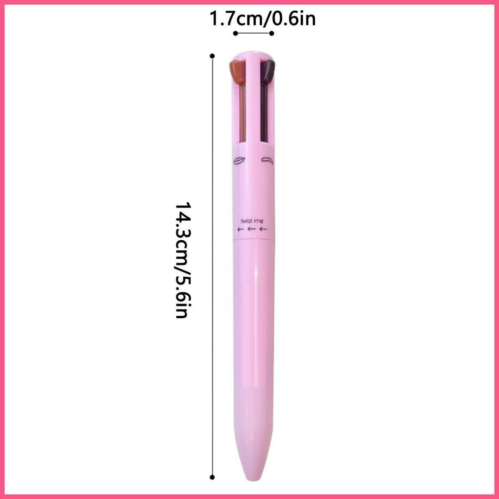 4 в 1 ручка для макияжа, водостойкий карандаш для бровей, портативная подводка для глаз, хайлайтер, подводка для губ, мягкая текстура, не раздражает