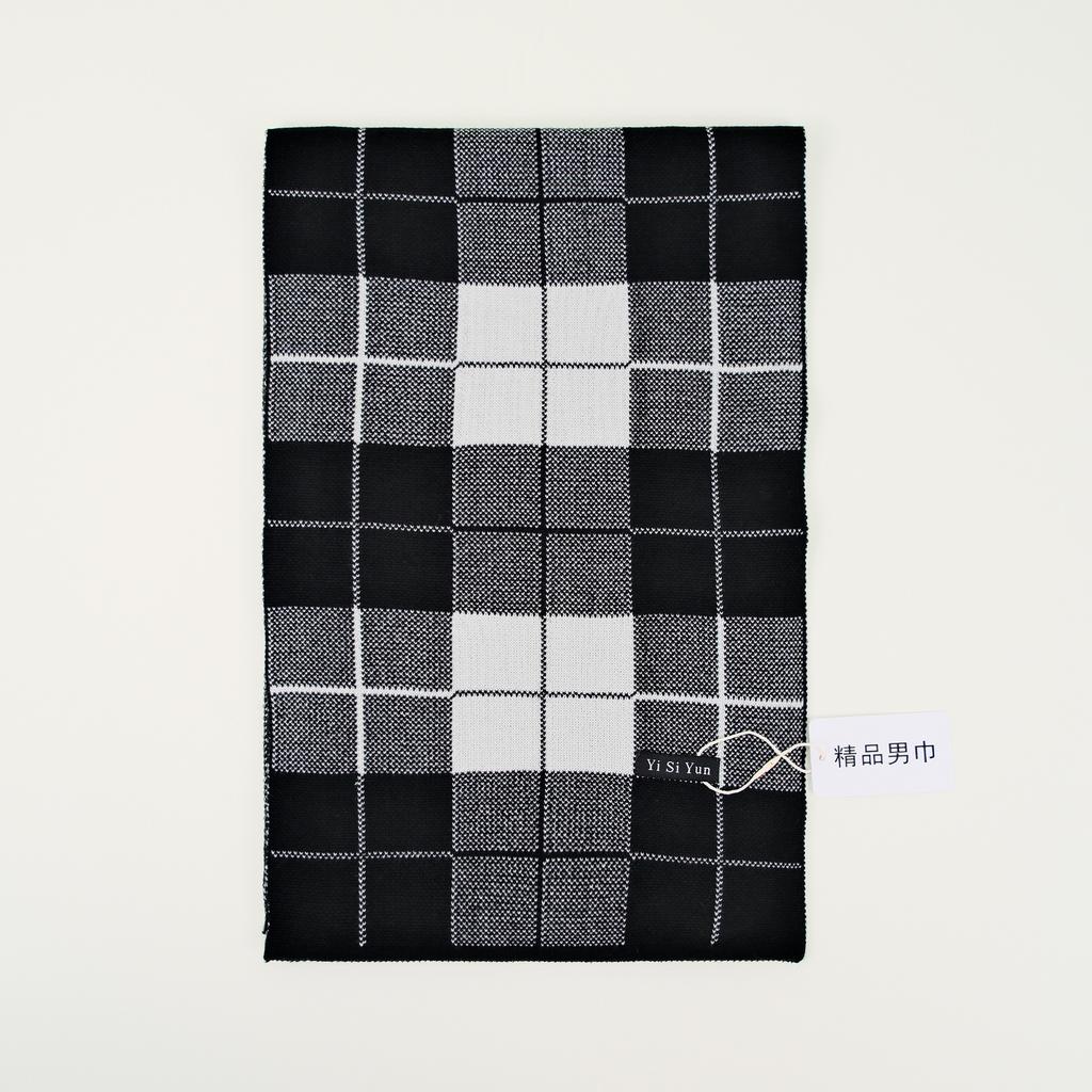Men's Classic Winter Scarf Cashmere Feel Winter Scarves Long Formal Soft Scarf for Men Casual Scarves Luxuriously Plaid Scarf