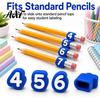 Classroom Organization Tools 30Pcs Numbered Pencil Cap Labels, 1-30 Numbers Topper Decoration, Durable Pen Stickers Students Clips, Reusable