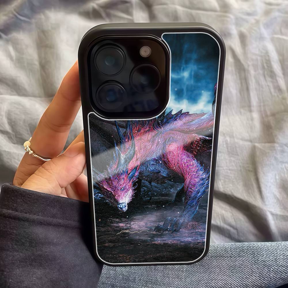 Игровой чехол для телефона M-Monster H-Hunter Pattern PC+TPU Для Iphone 17 Air 16 15 14 13 12 11Pro Max Жесткий пластик