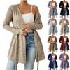 Women's Fashion Solid Color Long Sleeve Tie Casual Loose Cardigan Tops Jacket