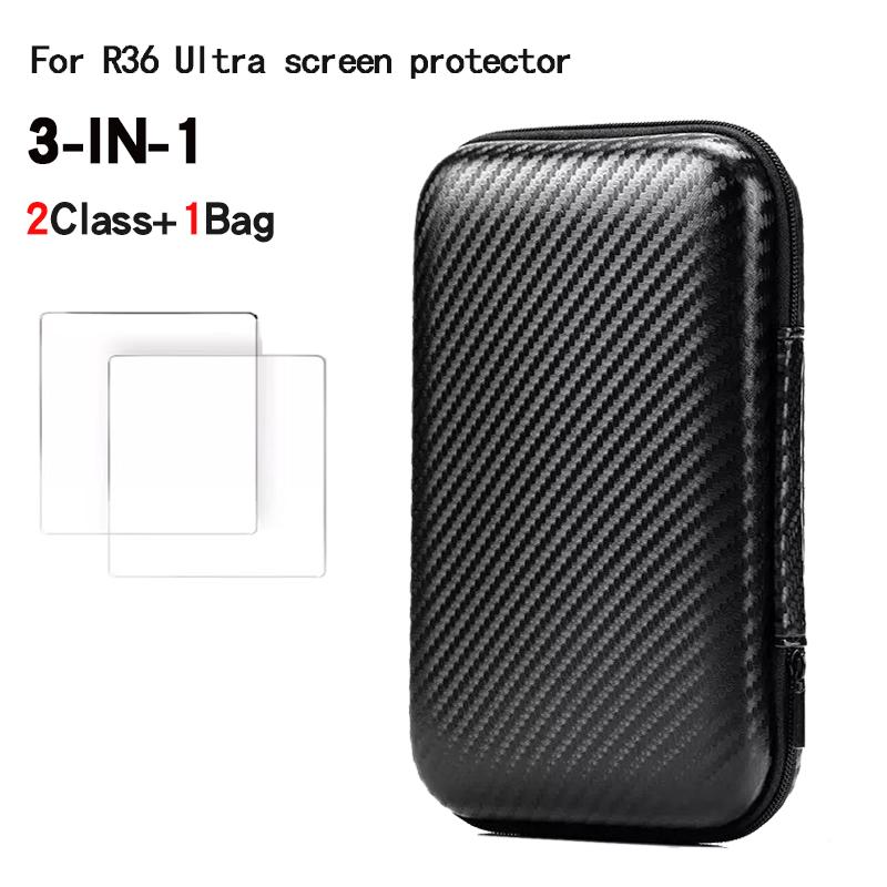 For R36 Ultra game console storage bag EVA hard shell anti pressure waterproof bag anti scratch screen protector silicone case