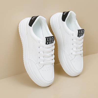 Повседневные женские кроссовки на массивной платформе без шнуровки, легкие кроссовки для бега, дышащие прогулочные кроссовки из искусственной кожи, женская спортивная обувь для тенниса на шнуровке