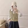 Sweet Flower Knitted Vest Cardigan Women's In Stock Autumn and Winter Korean Version Shoulder Sweater Vest Outer Outfit