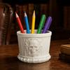 Gothic Style Home Decor Skull Pen Holder, 3D Printed PLA Stationery Organizer, Multi Purpose Storage Barrel Halloween Theme Container for Makeup