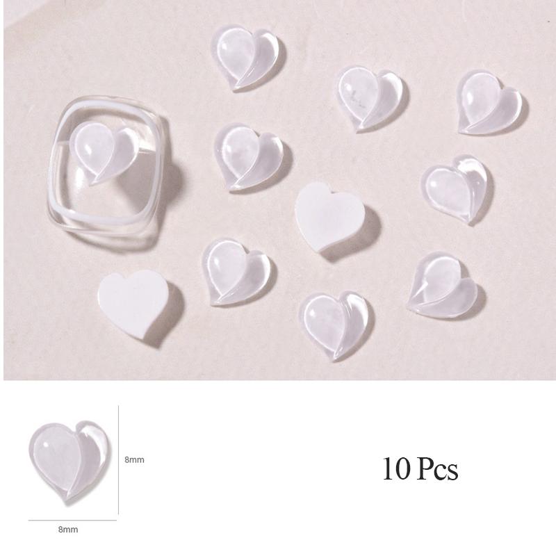 10 шт. набор для дизайна ногтей персиковое сердце сверло из смолы для ногтей персиковое сердце ювелирные изделия милые трехмерные украшения для ногтей с бриллиантами