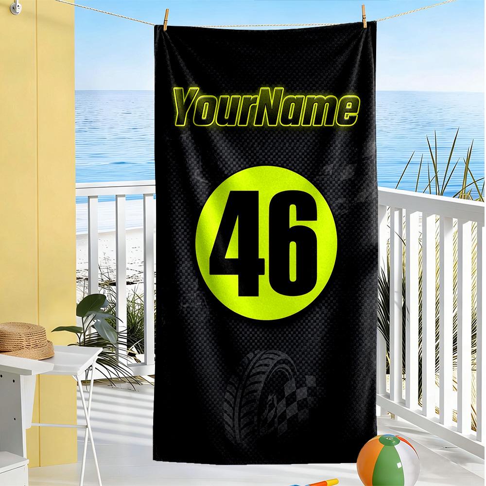 Doctor46 Customize Your Name Beach Towel Quickdry Soft Microfiber Perfect For Traveling Yoga Camping And Swimming