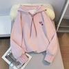 2024 Spring/Fall Stylish Girls' Korean Velvet Hoodie Sweatshirt