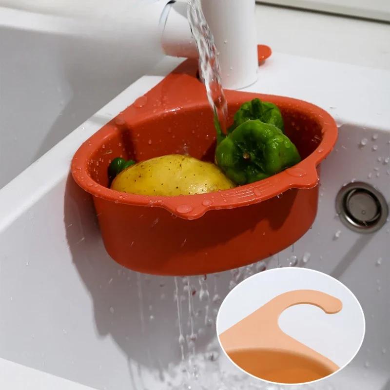 Фильтр для слива кухонной раковины, корзина для остатков мусора, фильтр в форме лебедя, подвесная сушилка для мытья овощей, треугольная стойка для хранения