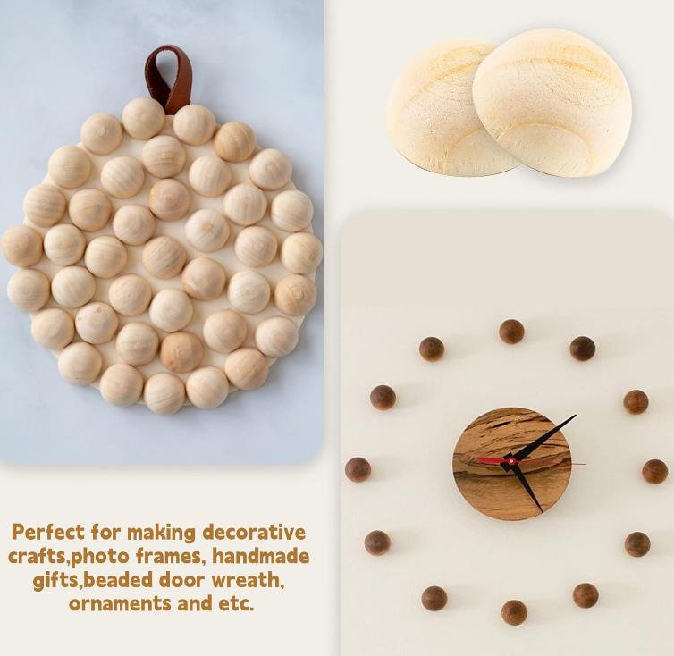 5-20 шт. 15-25 мм натуральные необработанные деревянные бусины, полудеревянные бусины, маленькие полукруглые деревянные шарики для рукоделия, детского искусства