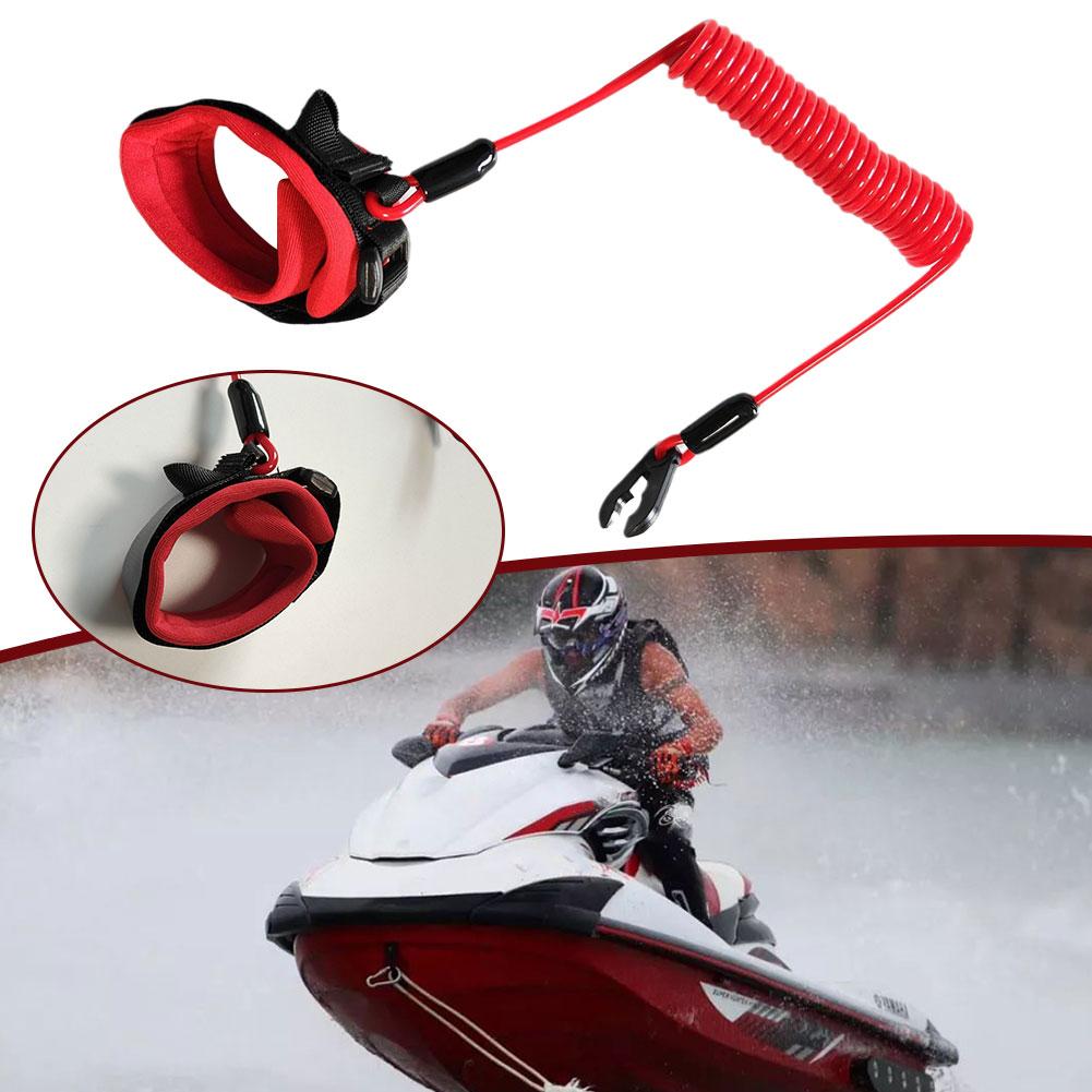 Motorboat Engine Emergency Stop Lanyard Safety Wrist Cord Floating Kill Key Rope Quick Stop Protection for Jet Ski Wave Runner