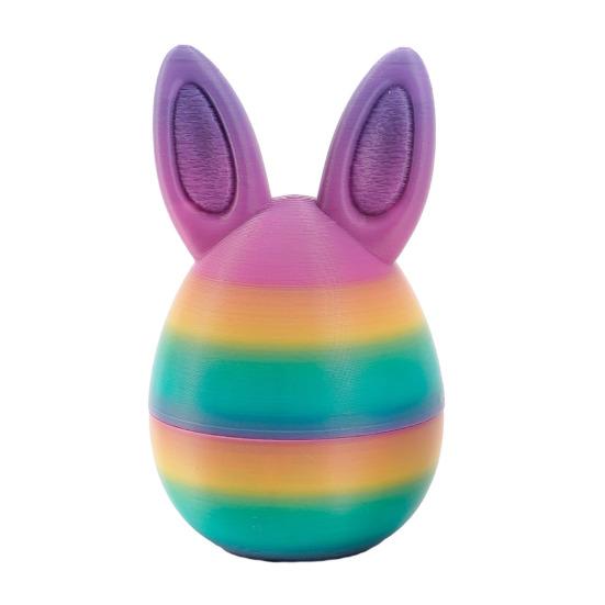 3D Printed Easter Eggs with Bunny Inside Articulated Flexible Fidget Rabbit Toys Easter Basket Stuffers Birthday