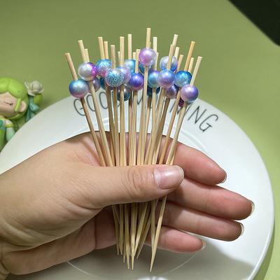 100 шт. Декоративные палочки для коктейлей, жемчужные бамбуковые палочки для еды, шпажки для закусок на день рождения, свадьбу, вечеринку