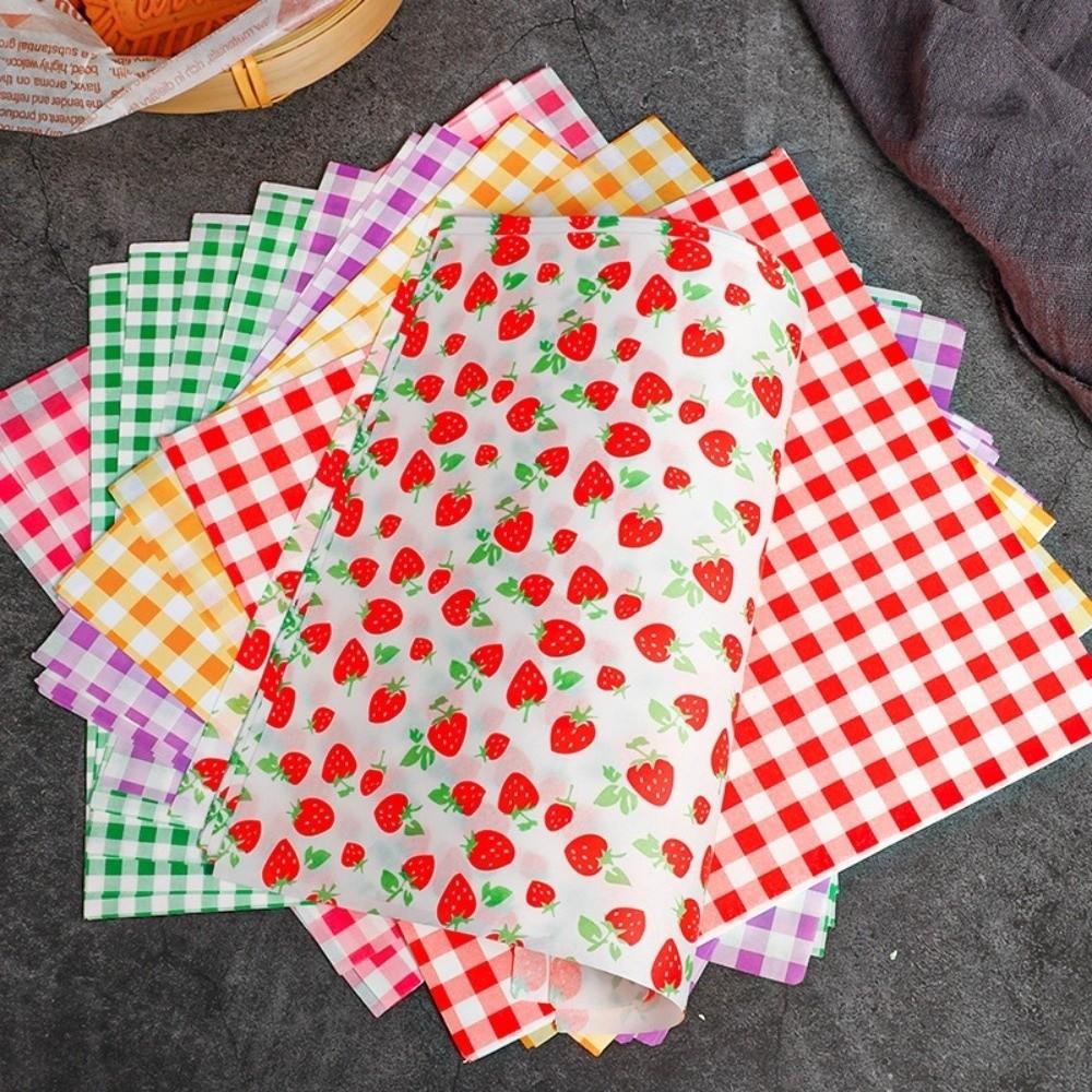 100pcs Multicolor Greaseproof Baking Paper Pre-Cut Sheets Meal Wrapping Paper Backyard BBQ