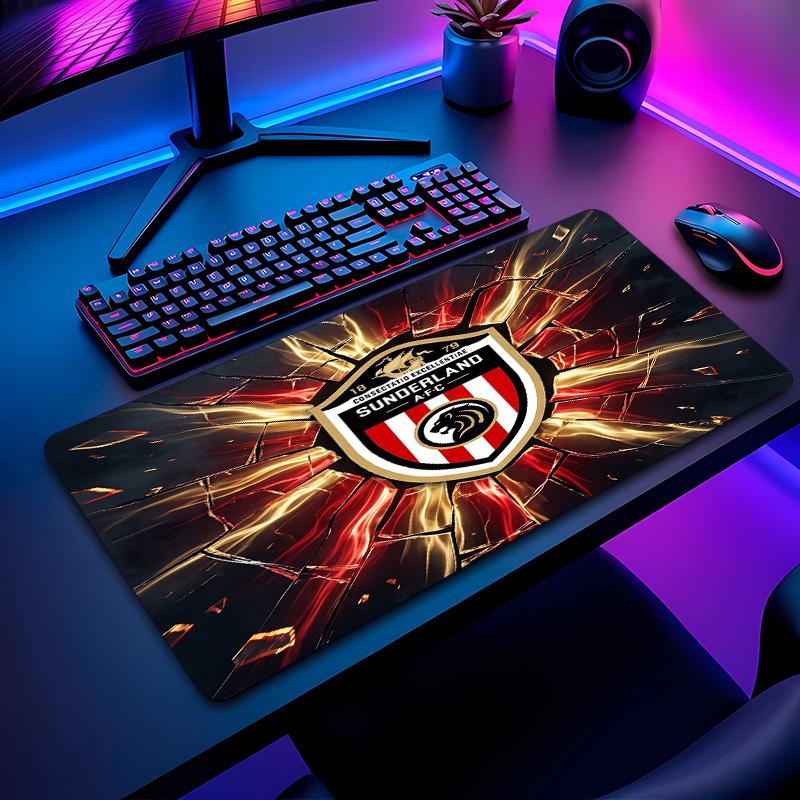 Sunderland Football Print Mouse Pad Non?Slip Rubber Desk Mat Waterproof Gaming Mousepad For Laptop Office Desktop