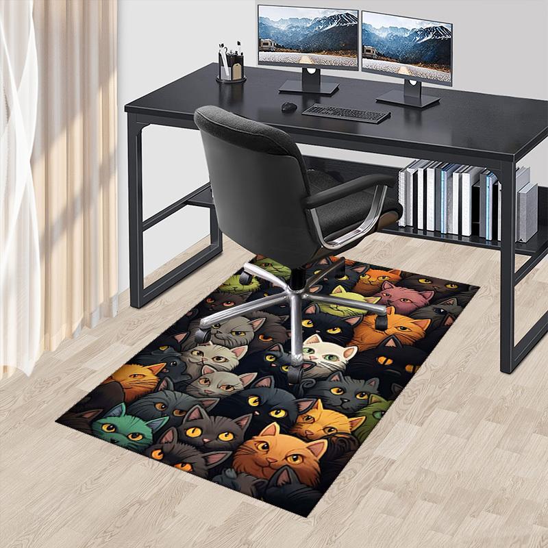 1pc Colorful Cat Pattern Chair Mat - Festive Gift for Office Chairs, Non-Slip Carpet Suitable for Home Decor, Living Room, Bedroom, Game Room.P090