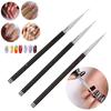 3 шт. Кисти для подводки ногтей, домашний салон, портативный набор кистей для рисования и дизайна ногтей