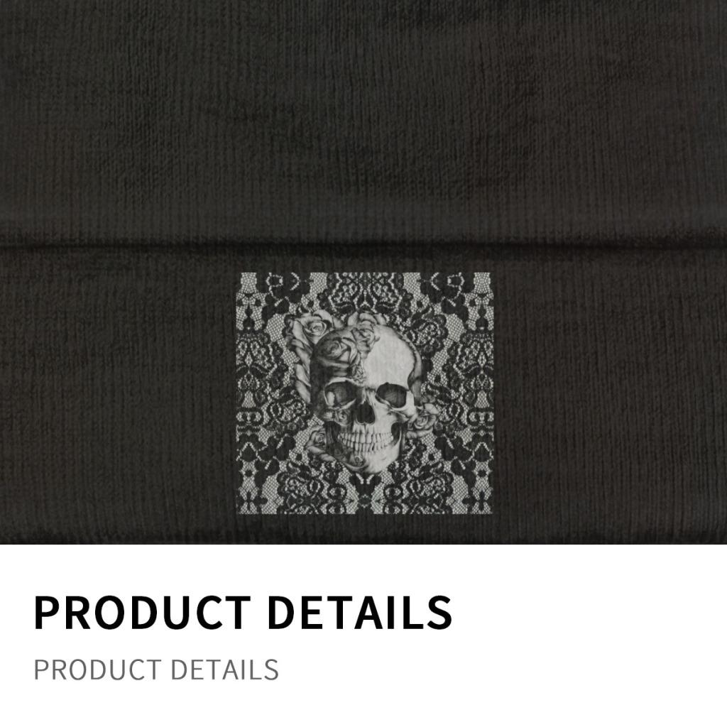 Готические кружевные вязаные шапки с черепом, женские шапки унисекс, зимние шапки, повседневные кепки из полиэстера