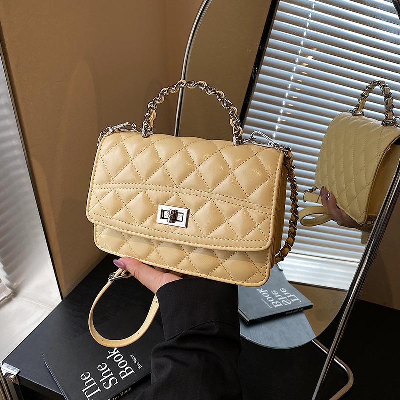 Сумка-цепочка ромбовидной формы, женская новая летняя нишевая на плечо, мессенджер, портативная маленькая квадратная сумка