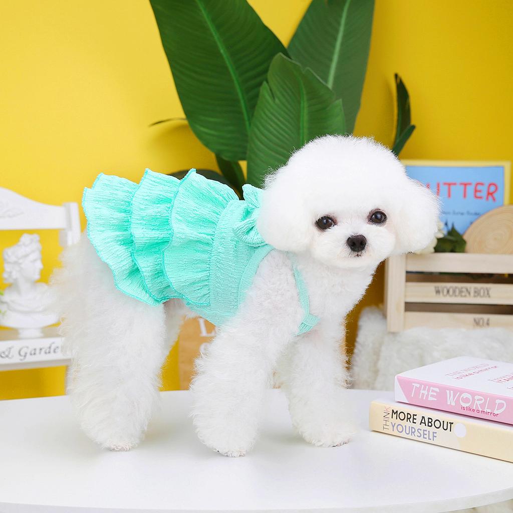 New Pet Clothes Spring and Summer Dog New Skirt Dog Clothing Teddy Small Dog Skirt Candy-colored Layered Skirt