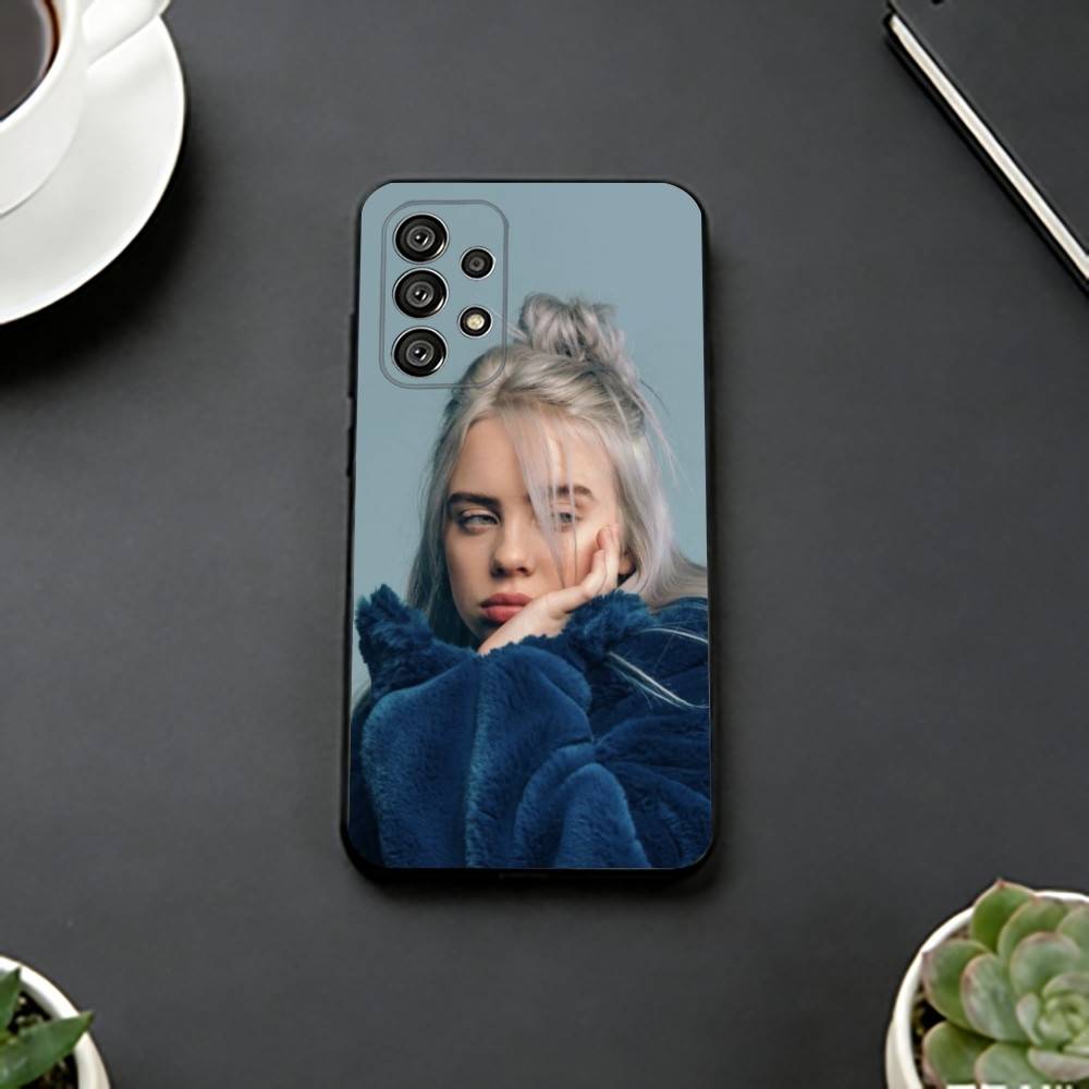 B-Billie lovely Eilish Чехол для телефона Черный силикон Мягкий Для Samsung S25,S24,S21,S22,S23,S30,Ultra,S20,Plus,Fe,Lite
