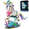 JMBricklayer Unicorn Building Blocks Set for Adults with Lights 70008, Art Creator Unicorn Animal Display Model, Unicorn Model Building Toy, Magical