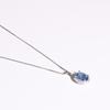 10*8mm Sky Blue Cubic Zirconia Oval Pendant 45CM 925 Sliver Woman Fashion Jewelry Necklaces