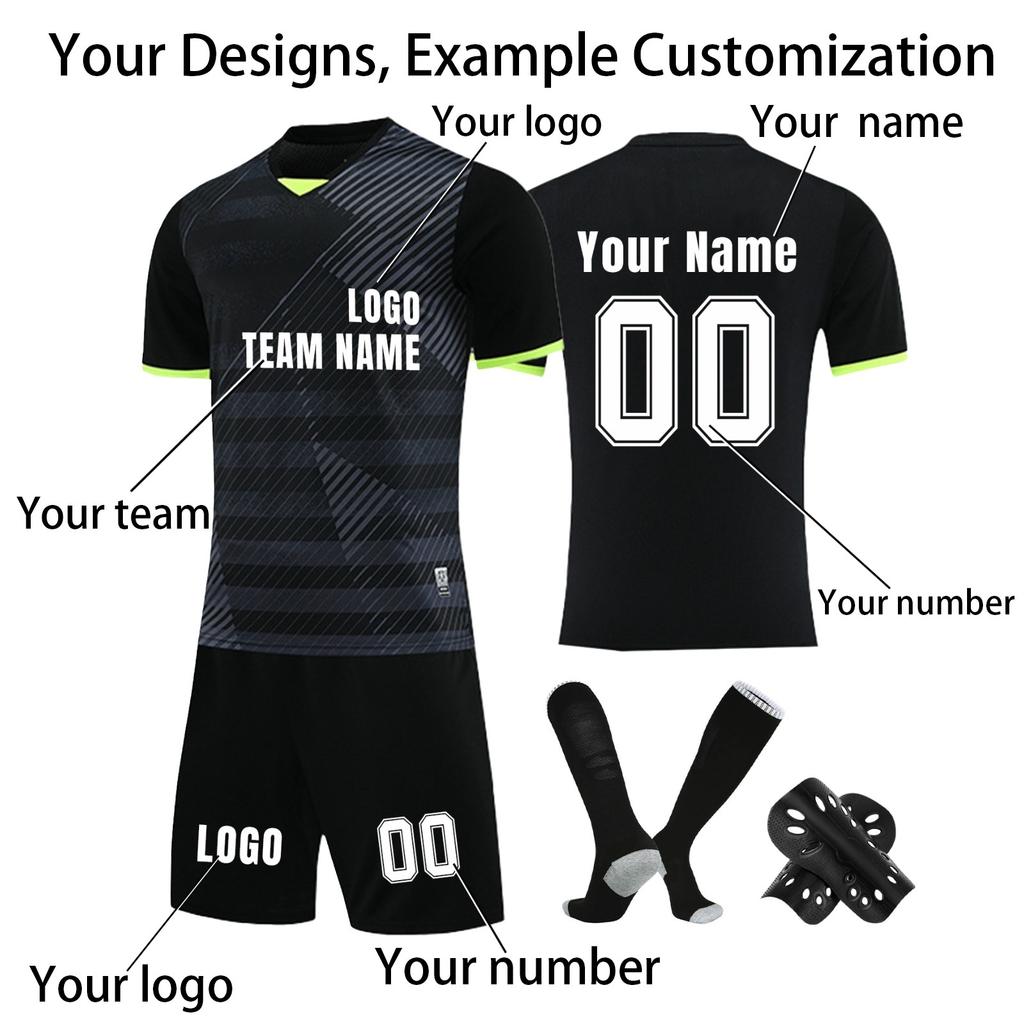 Personalised Shirts Kit Mens Girls With Name Number Custom Football Jerseys For Boys Training Suit