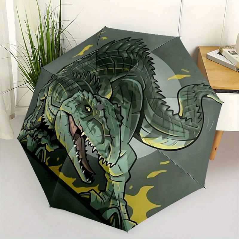 1pc Fiery T-Rex Pattern Automatic Umbrella is Fashionable and Good-Looking, Suitable for Travel and Daily UseN042