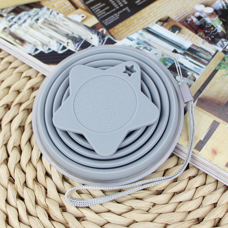 Креативная новая складная чашка из силикагеля, регулируемая чашка, портативная чашка для воды для путешествий на открытом воздухе, защита окружающей среды, с крышкой, подарочная чашка