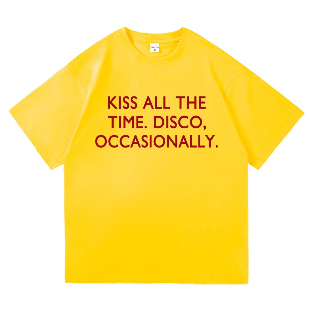 2026 Новый Альбом Kiss All The Time Диско Случайная Футболка Мужская Женская Одежда Харадзюку Высокое Качество Топы Хлопковые Футболки Винтажные