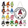 1 Set Interchangeable Wooden Welcome Sign with Seasonal Hat Accessories Gnome Highland Cow Hanging Front Door Sign Home Office Holiday Decoration