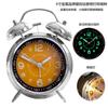 1 inch luminous rechargeable metal bell alarm clock, silver red copper gold Aishida silent clock with night light