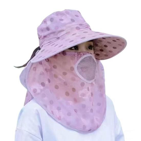 Летняя шляпа от солнца Yousheng с широкими полями, точечным принтом, дышащими отверстиями, защитой шеи, дорожная велосипедная шляпа