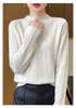 2024 Autumn/Winter Women's Velvet Pullover: Half-High Neck, Slim Fit, Solid Color Knit Top