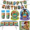 Toy Story Theme Party Supplies, Disposable Paper Plates Cups Napkins for Birthday Party Decoration Props Scene Decor, Kids Holiday Favor Set