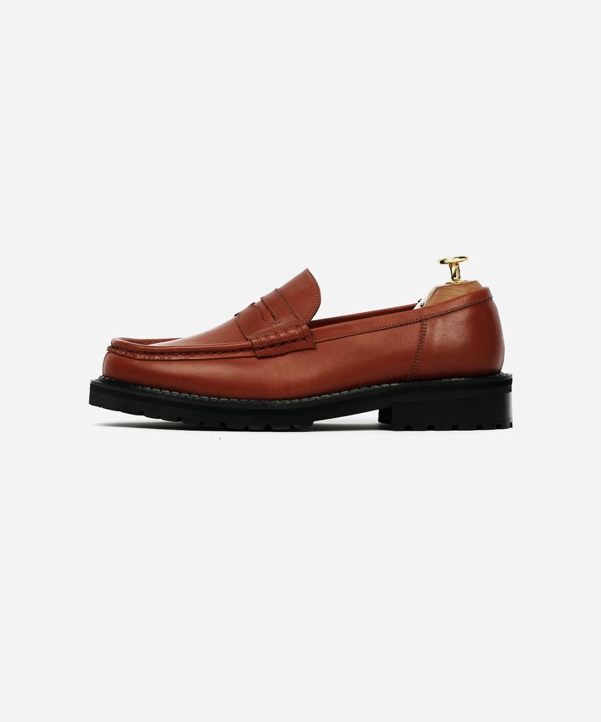 Custommood Richard Cowhide Penny Loafers (Burnt Brown)