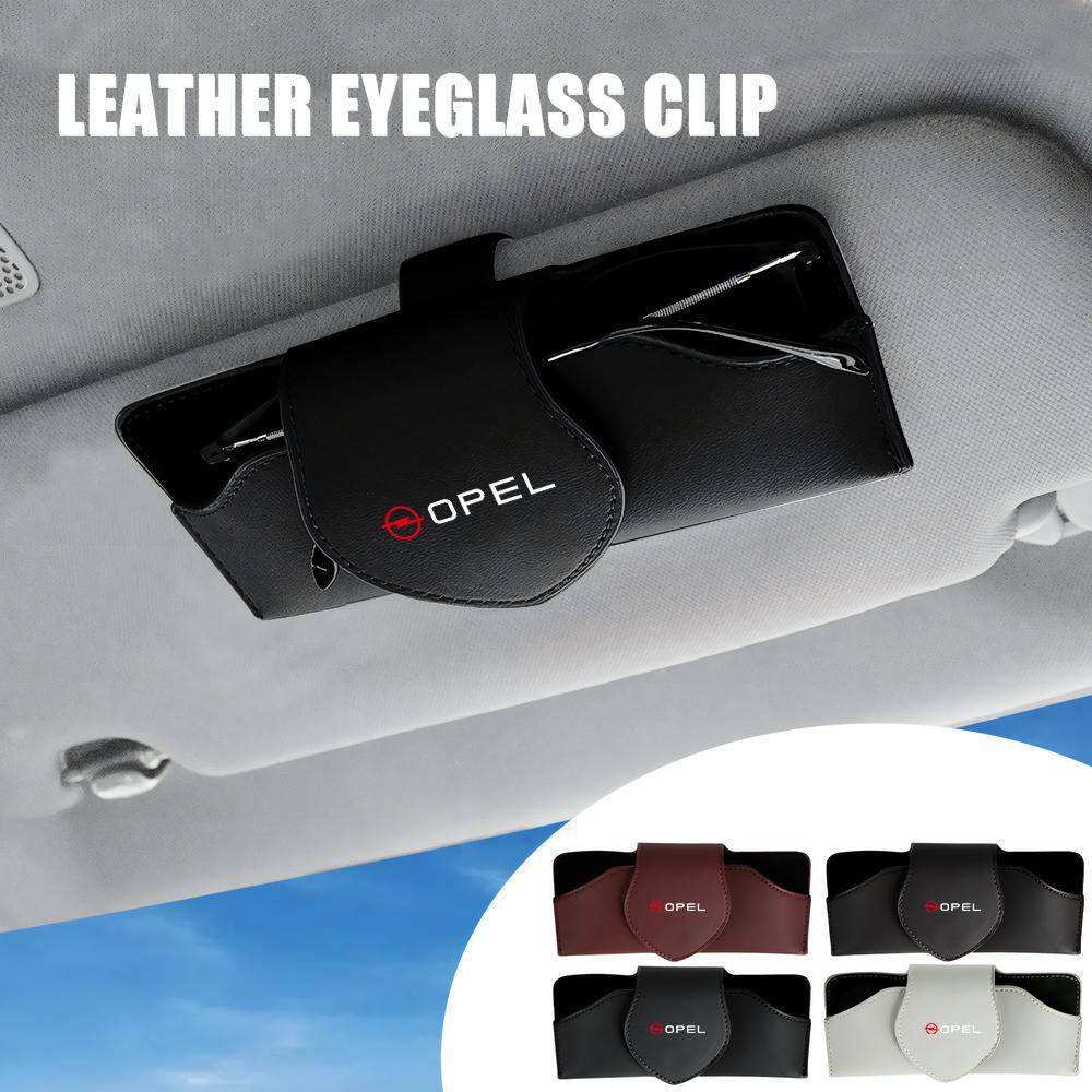 Car Glasses Clip Sun Visor Sunglasses Leather Storage Case Accessories For Opel Mokka Corsa Meriva Zafira J H G Car Wheel Hubcap Ig7